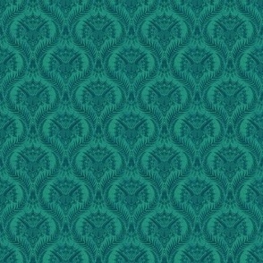 Triceratops Damask - 2" small - teal 
