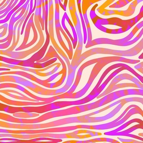 Psychedelic Zebra (horizontal) 24" - purple, orange, pink (ST2023PZH)