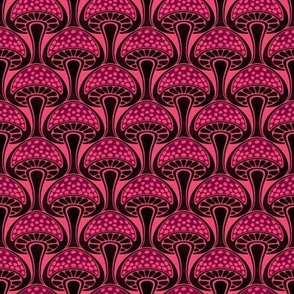 Art Nouveau Mushroom - 2" small - black, pink, and purple 