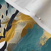 Abstracted Leopard - Gold and Teal