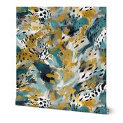 Abstracted Leopard - Gold and Teal