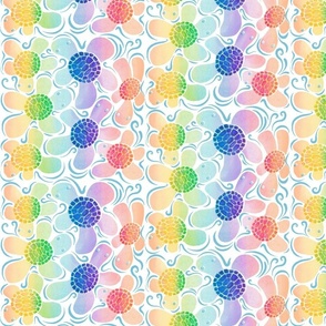 Lithograph Floral Turtles - Rainbow Sherbet Small Scale