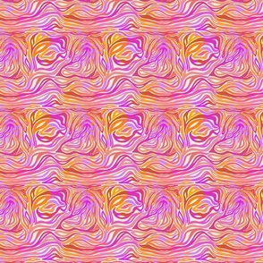 Psychedelic Zebra (horizontal) 5.25" - purple, orange, pink (ST2023PZH)