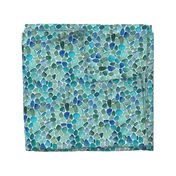 Ocean Vibe Seaglass Watercolor Pattern In Shades Of Blue And Turquoise Extra Small