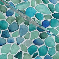 Ocean Vibe Seaglass Watercolor Pattern In Shades Of Blue And Turquoise Extra Small