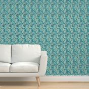 Ocean Vibe Seaglass Watercolor Pattern In Shades Of Blue And Turquoise Extra Small