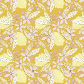 Lemon and blossoms - yellow