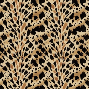 Safari Style Elegant And Fashionable Animal Print Pattern Beige Black Smaller Scale
