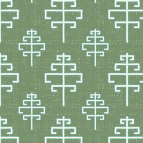 geometric trees sage green