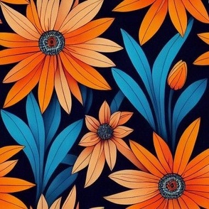 orange flowers wallpaper