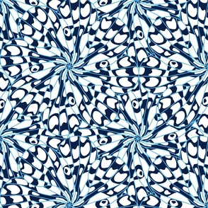 Butterfly print pattern in navy and white