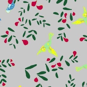 Abstract Colour Co-ordinate Budgie floral Pattern.
