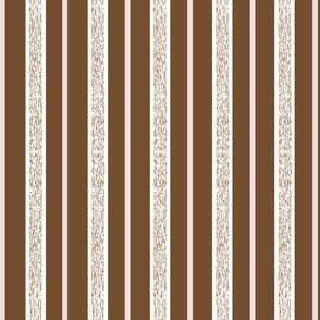 Textured Stripes  - Chocolate Brown - Medium Scale 