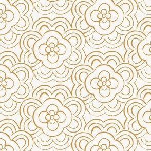 Deco-flower-tile white  5.5in, flowers are 3in