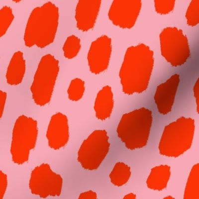Pink & Red Brush Strokes Cheetah Spots