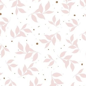 Spring Leaves - Piglet Pink on White - Large Scale