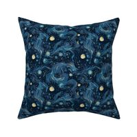 Starry Night Inspired Vincent Van Gogh Masterpiece Repeat Pattern