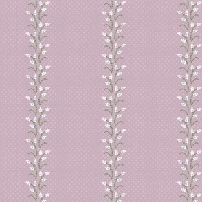 Annette Dotted Stripe: Plum Purple Floral Dot Mosaic Stripe