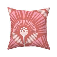 Dreamy Boho Garden / Art Deco / Floral / Rose Pink / Large