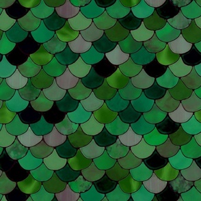 Emerald Green Scales Large Print