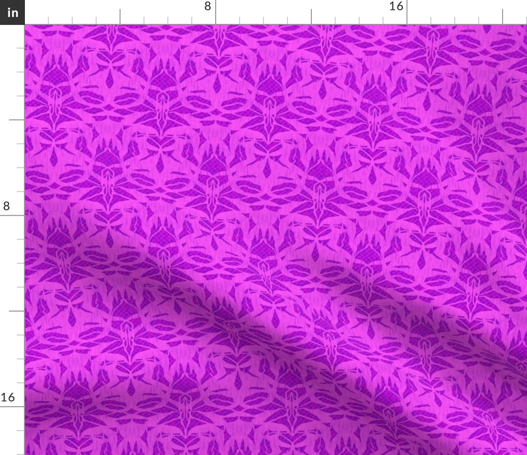 NMLH5 - Abstract Animal Hide in Purple -Magenta  - Pink - 4 inch repeat