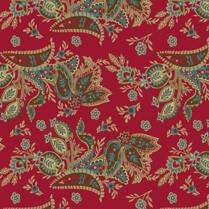Paisley blue and red 2076-66