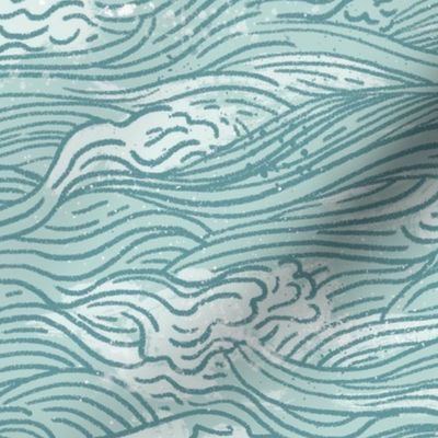 Nautical Ocean Waves - Turquoise - Nursery, Baby, Kids