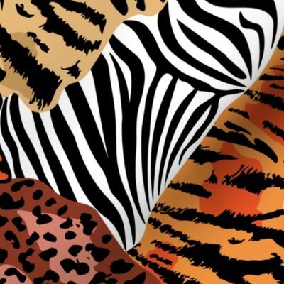 Wild Animal Print,  African Safari Animal Prints,  Animal skins patchwork