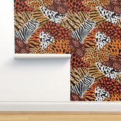 Wild Animal Print,  African Safari Animal Prints,  Animal skins patchwork