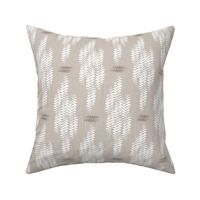 Abstract feather beige and cream ikat 