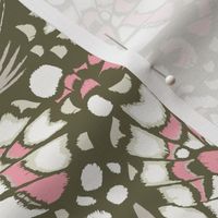 Printed Wings - green and pink