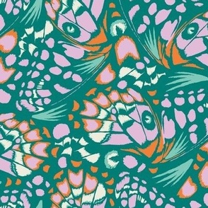 Printed Wings - jade and lilac