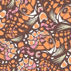 Printed Wings - orange and pink