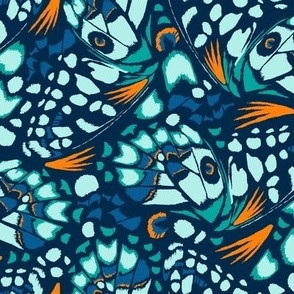 Printed Wings - aqua blue