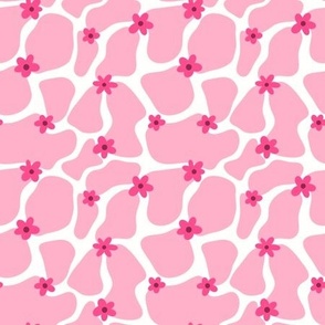 Cow Print - Pink Floral