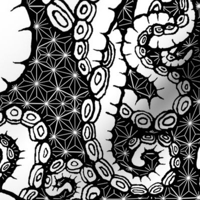 (L) Tentacoli BW 24x32 Tentacles Black White on Heptagon Lattice 14723918