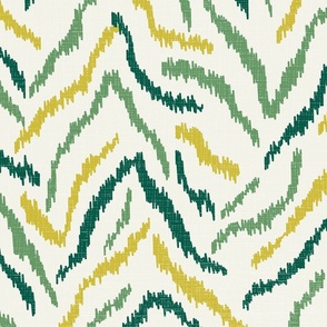 ikat inspired tiger stripes/green lime/large