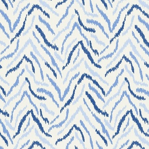 ikat inspired tiger stripes/blue/medium