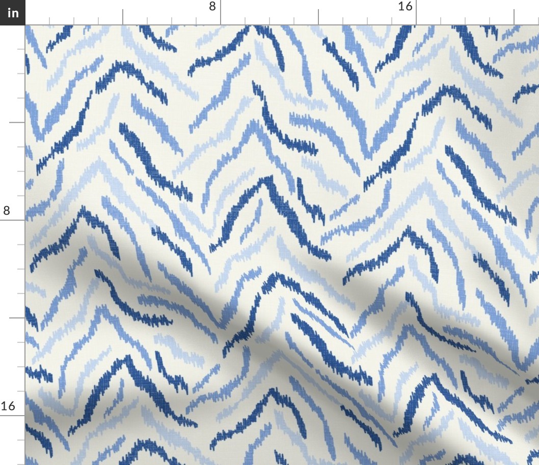 ikat inspired tiger stripes/blue/medium