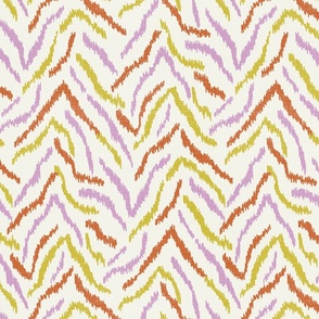 ikat inspired tiger stripes/orange pink lime/medium