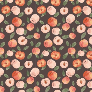 Peachy Peaches: Delightful Watercolor Peaches Pattern | Brown  #P230301