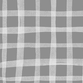 Grey Plaid / gingham large || geometric square grid