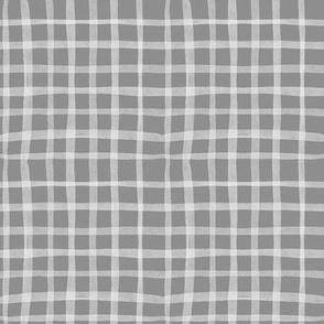 Grey Plaid / gingham small  || geometric square grid