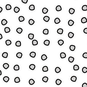 Abstract Black and White with Grey Dots on White Background