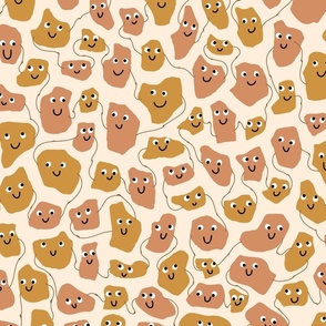 Giraffe Spots / medium scale / boho mustard brown whimsical funny shapes abstract animal pattern