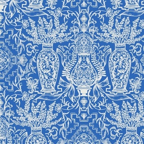 Grandmillennial Chinoiserie (Cobalt Blue Background)