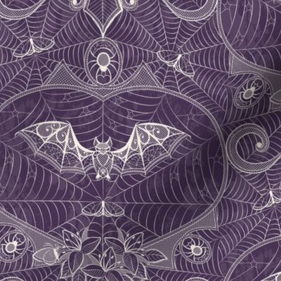 Gothic Lace - Bats - Plum