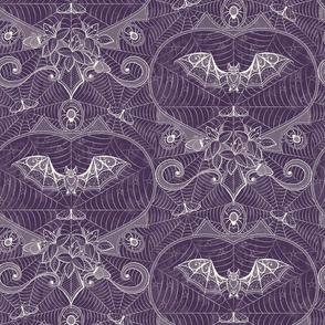 Gothic Lace - Bats - Plum