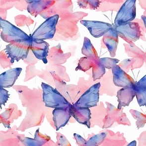 Painted Butterflies on Pink