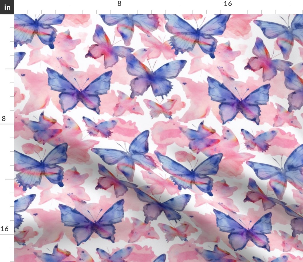 Painted Butterflies on Pink